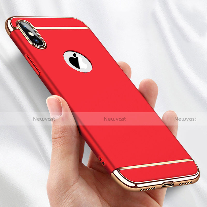Luxury Metal Frame and Plastic Back Cover C01 for Apple iPhone X Red