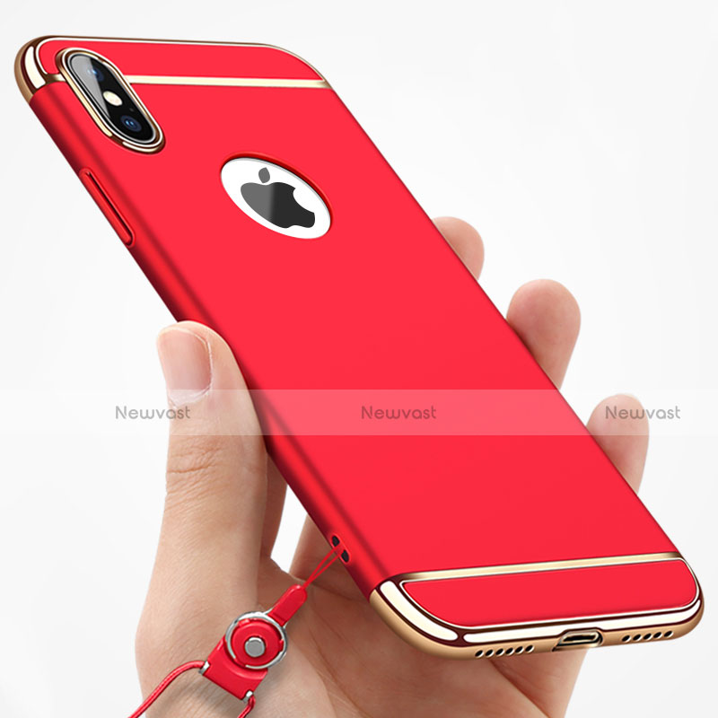 Luxury Metal Frame and Plastic Back Cover C02 for Apple iPhone X Red