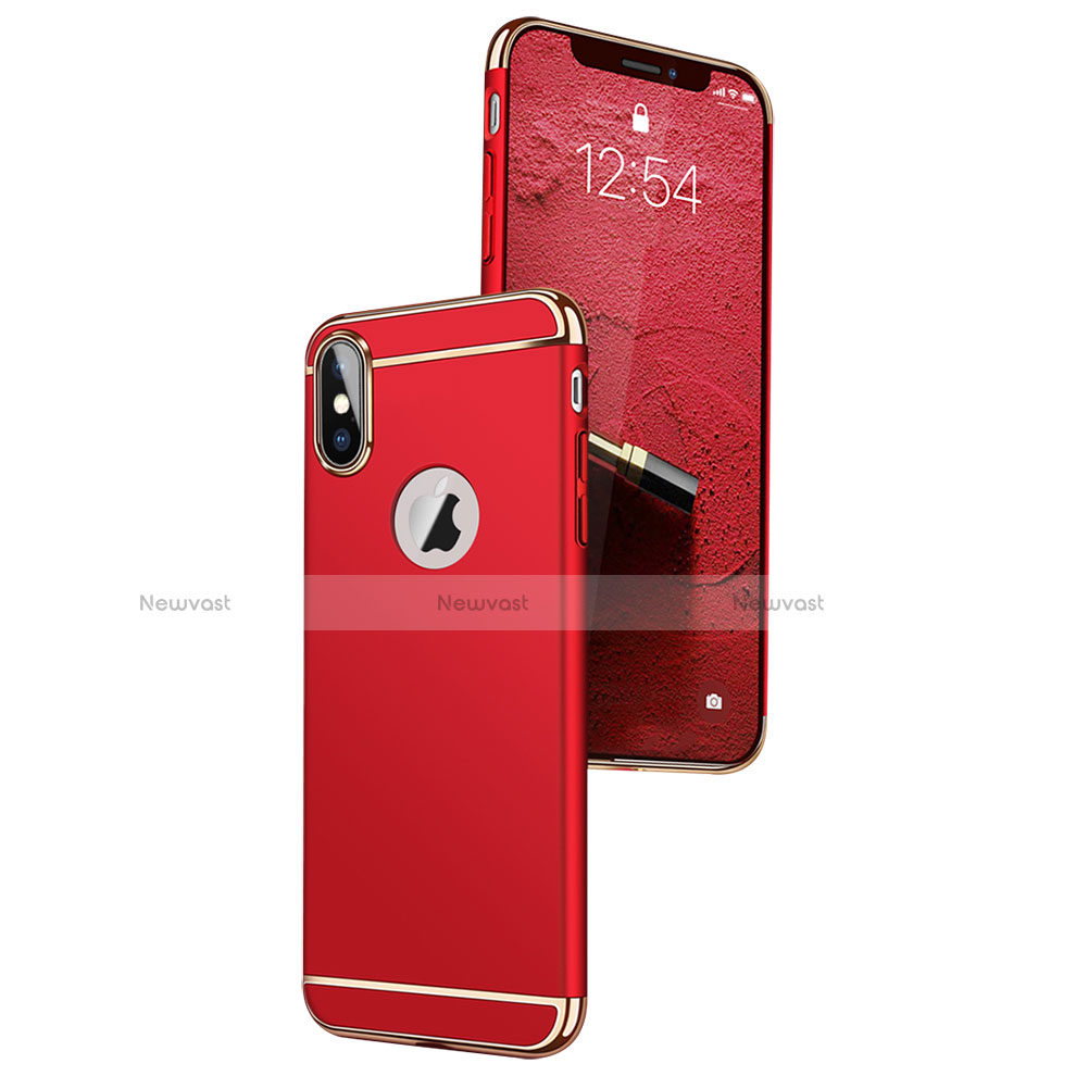 Luxury Metal Frame and Plastic Back Cover C02 for Apple iPhone X Red