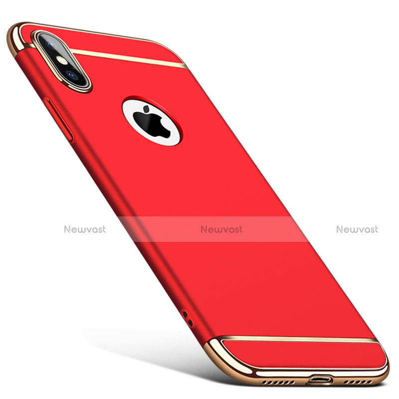 Luxury Metal Frame and Plastic Back Cover C02 for Apple iPhone X Red