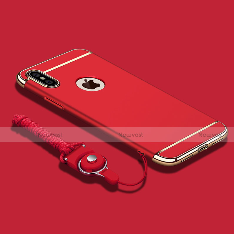 Luxury Metal Frame and Plastic Back Cover C02 for Apple iPhone X Red