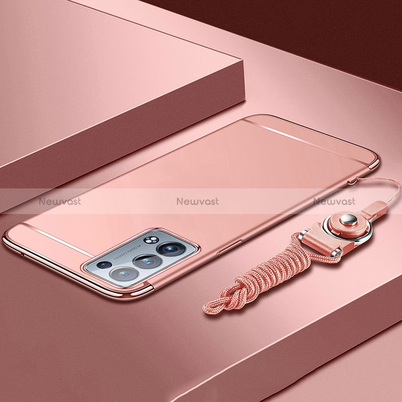 Luxury Metal Frame and Plastic Back Cover Case for Oppo Reno6 Pro 5G