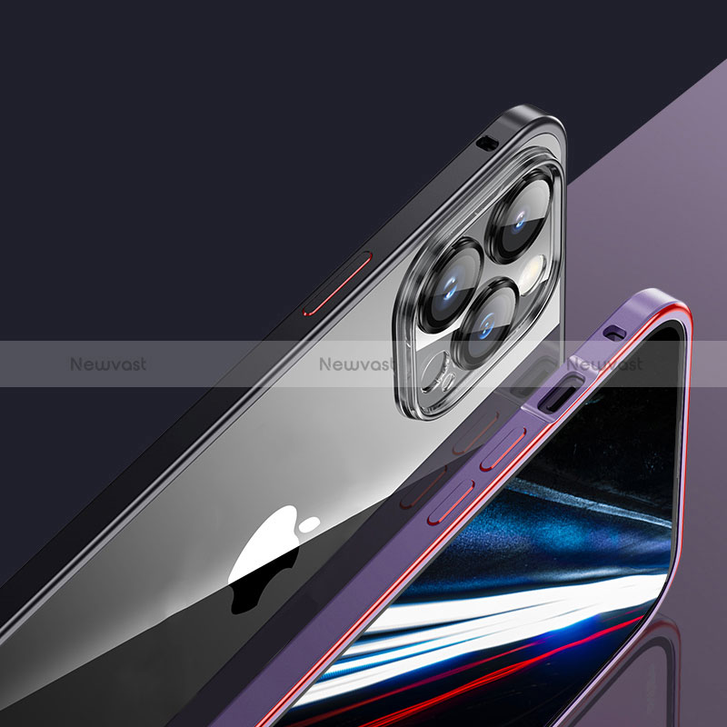 Luxury Metal Frame and Plastic Back Cover Case JL1 for Apple iPhone 13 Pro