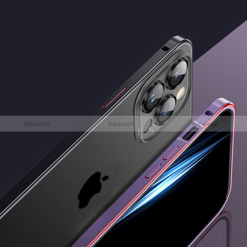 Luxury Metal Frame and Plastic Back Cover Case JL2 for Apple iPhone 13 Pro