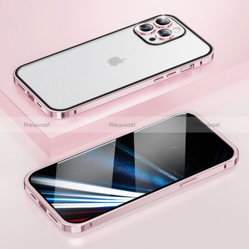 Luxury Metal Frame and Plastic Back Cover Case LF4 for Apple iPhone 13 Pro Max