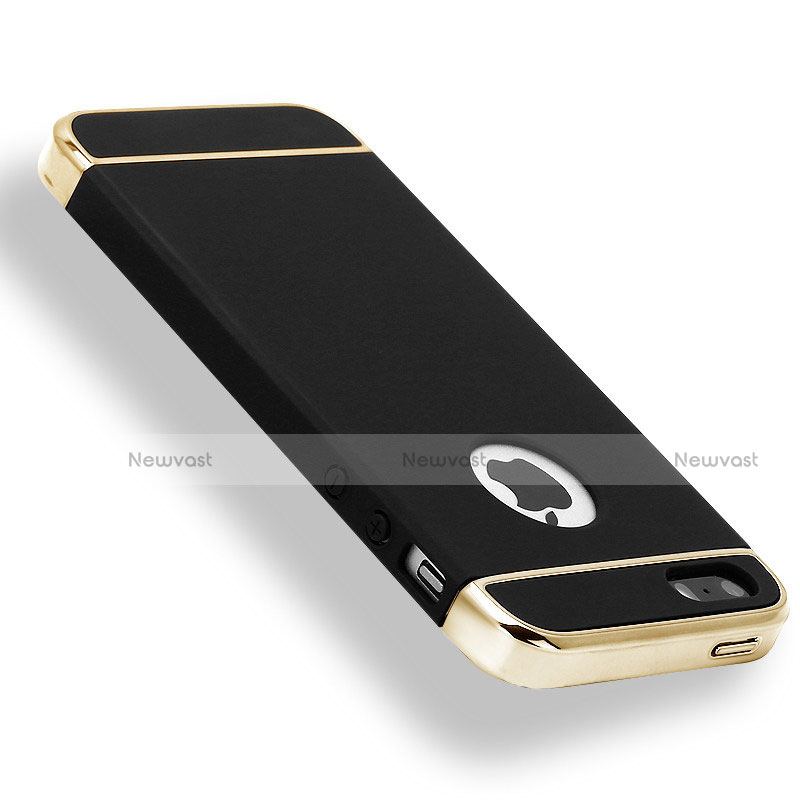 Luxury Metal Frame and Plastic Back Cover Case M01 for Apple iPhone 5 Black