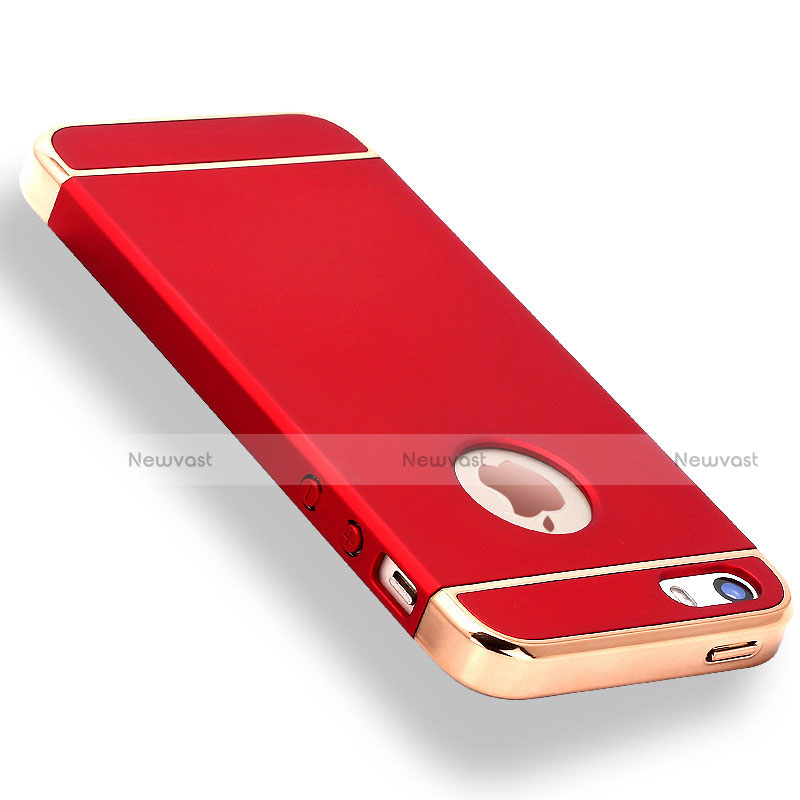 Luxury Metal Frame and Plastic Back Cover Case M01 for Apple iPhone 5S Red