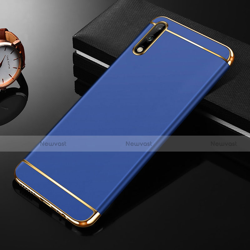 Luxury Metal Frame and Plastic Back Cover Case M01 for Huawei Enjoy 10 Blue