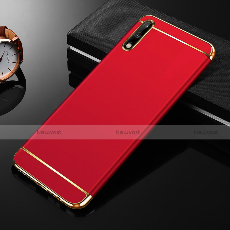 Luxury Metal Frame and Plastic Back Cover Case M01 for Huawei Enjoy 10 Red