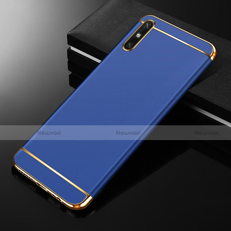 Luxury Metal Frame and Plastic Back Cover Case M01 for Huawei Enjoy 10e Blue