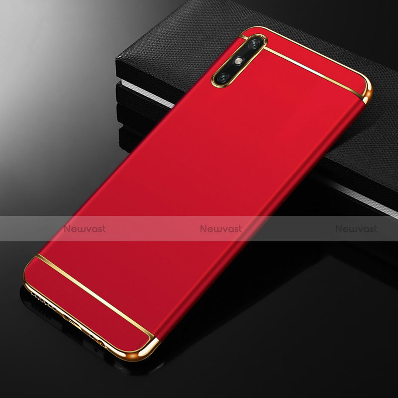 Luxury Metal Frame and Plastic Back Cover Case M01 for Huawei Enjoy 10e Red