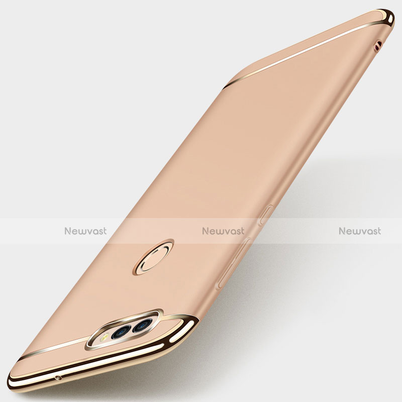 Luxury Metal Frame and Plastic Back Cover Case M01 for Huawei Enjoy 7S Gold