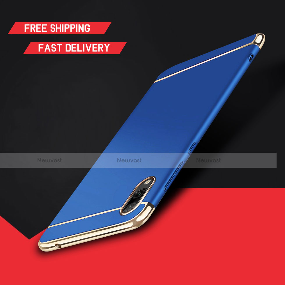 Luxury Metal Frame and Plastic Back Cover Case M01 for Huawei Enjoy 9 Blue