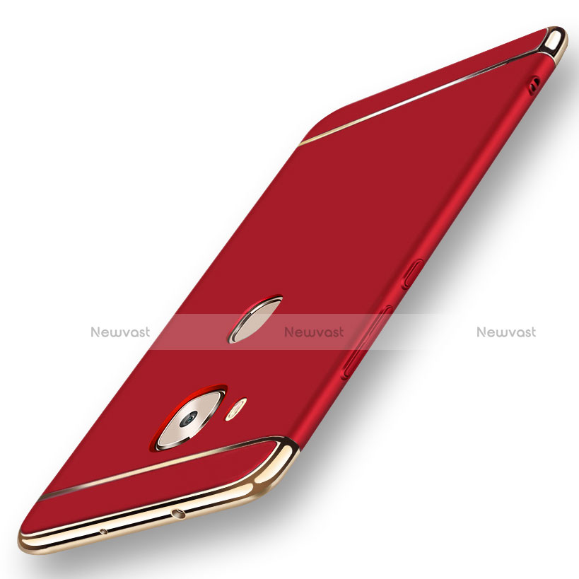 Luxury Metal Frame and Plastic Back Cover Case M01 for Huawei G7 Plus Red