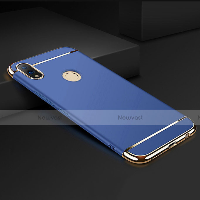 Luxury Metal Frame and Plastic Back Cover Case M01 for Huawei Honor 8X Blue