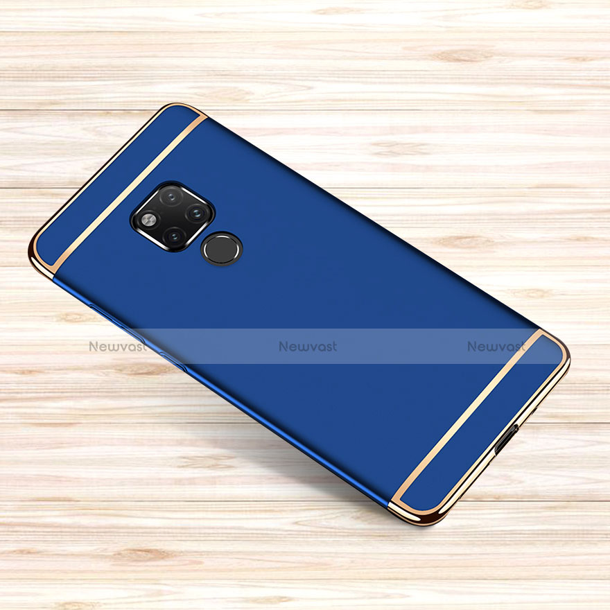 Luxury Metal Frame and Plastic Back Cover Case M01 for Huawei Mate 20 X Blue