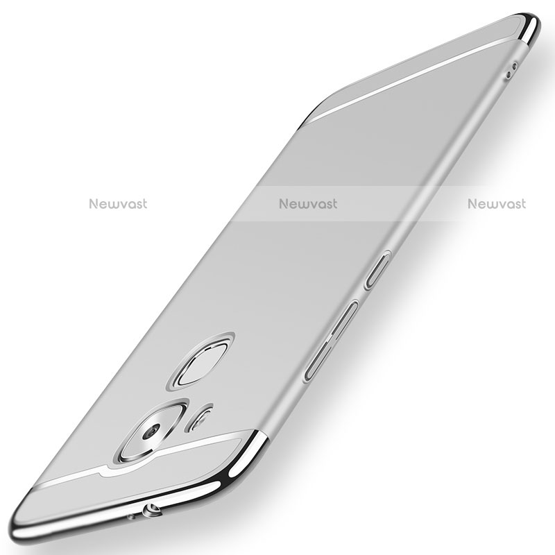 Luxury Metal Frame and Plastic Back Cover Case M01 for Huawei Mate 7 Silver