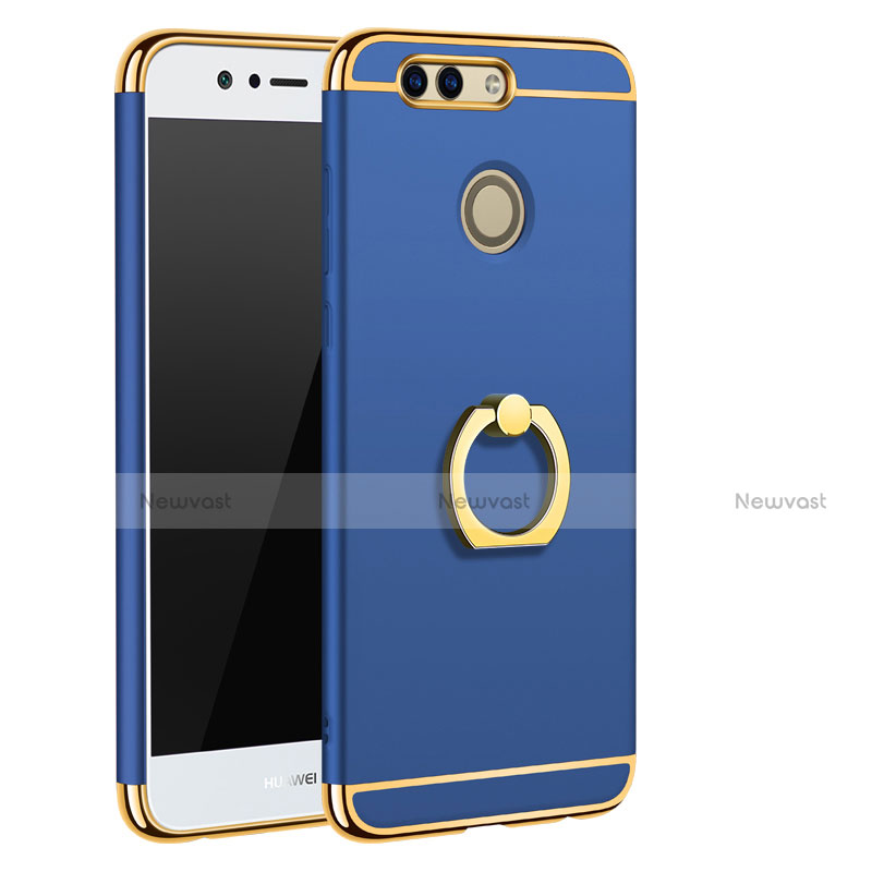 Luxury Metal Frame and Plastic Back Cover Case M01 for Huawei Nova 2 Blue