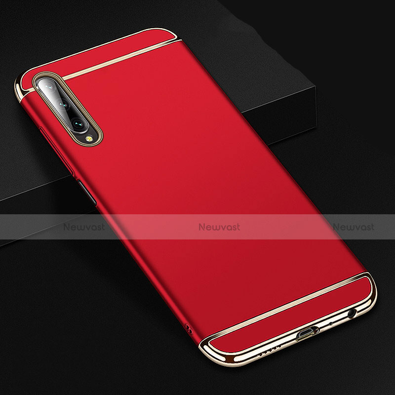 Luxury Metal Frame and Plastic Back Cover Case M01 for Huawei P Smart Pro (2019) Red