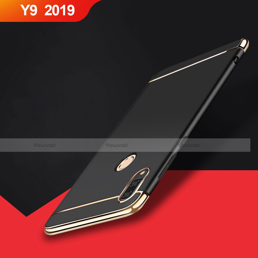 Luxury Metal Frame and Plastic Back Cover Case M01 for Huawei Y9 (2019) Black