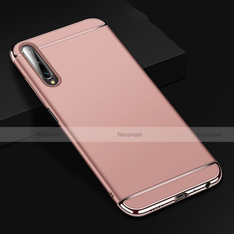 Luxury Metal Frame and Plastic Back Cover Case M01 for Huawei Y9s Rose Gold