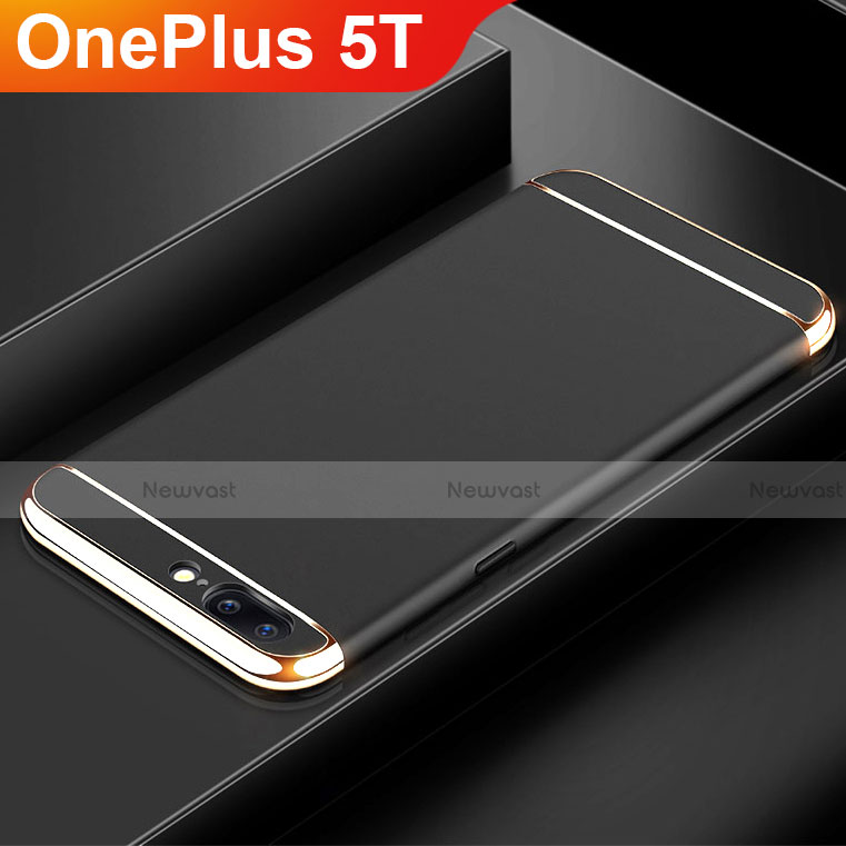 Luxury Metal Frame and Plastic Back Cover Case M01 for OnePlus 5T A5010 Black