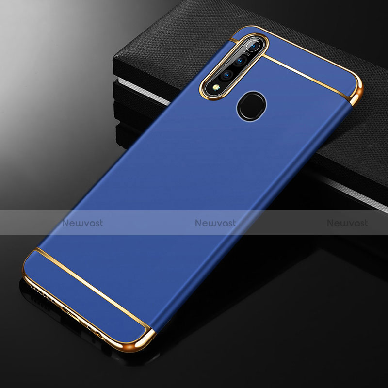 Luxury Metal Frame and Plastic Back Cover Case M01 for Oppo A8 Blue