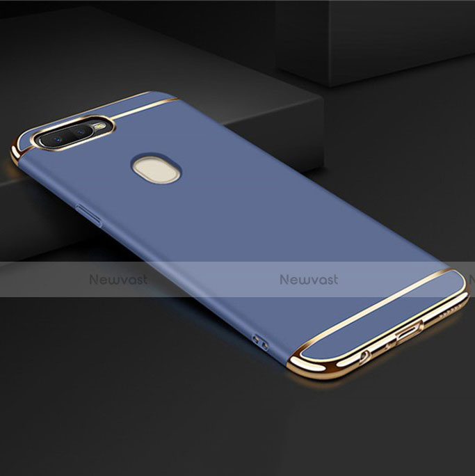 Luxury Metal Frame and Plastic Back Cover Case M01 for Oppo AX7 Blue