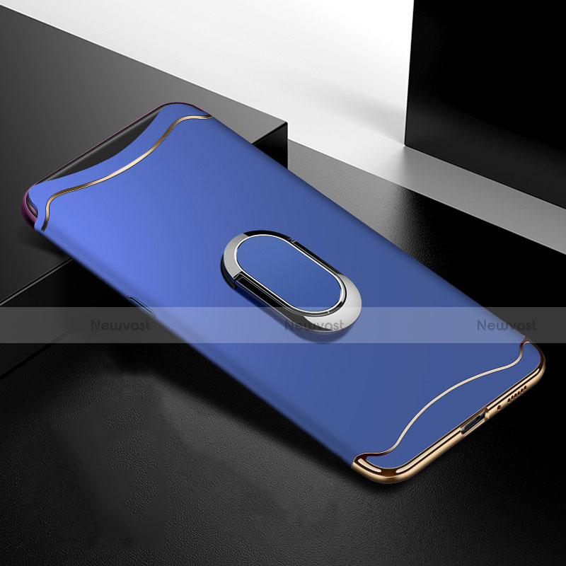 Luxury Metal Frame and Plastic Back Cover Case M01 for Oppo Find X Super Flash Edition Blue