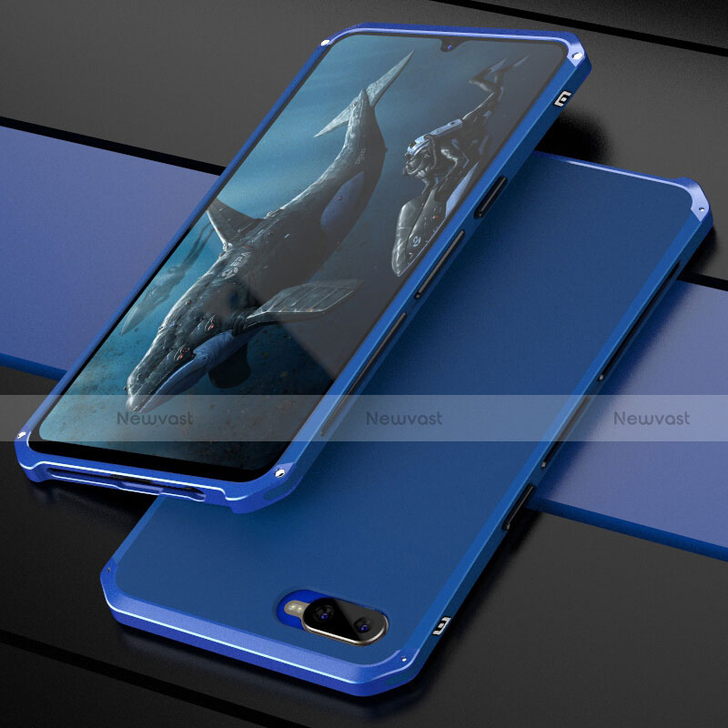 Luxury Metal Frame and Plastic Back Cover Case M01 for Oppo K1 Blue