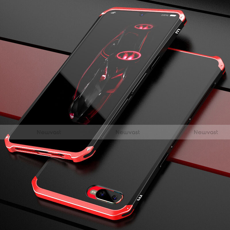 Luxury Metal Frame and Plastic Back Cover Case M01 for Oppo K1 Red and Black