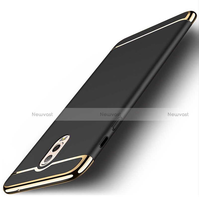 Luxury Metal Frame and Plastic Back Cover Case M01 for Samsung Galaxy J7 Plus Black