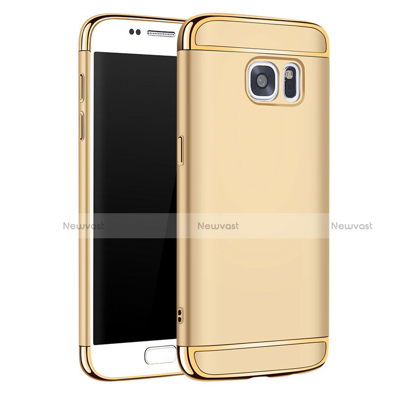 Luxury Metal Frame and Plastic Back Cover Case M01 for Samsung Galaxy S7 G930F G930FD Gold