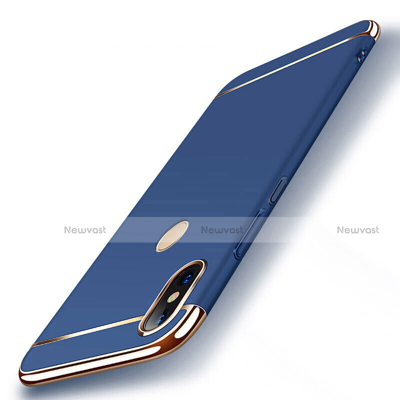 Luxury Metal Frame and Plastic Back Cover Case M01 for Xiaomi Mi 8 Blue