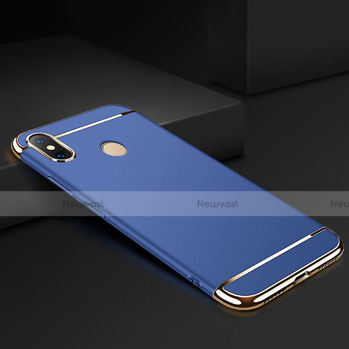 Luxury Metal Frame and Plastic Back Cover Case M01 for Xiaomi Mi Max 3 Blue