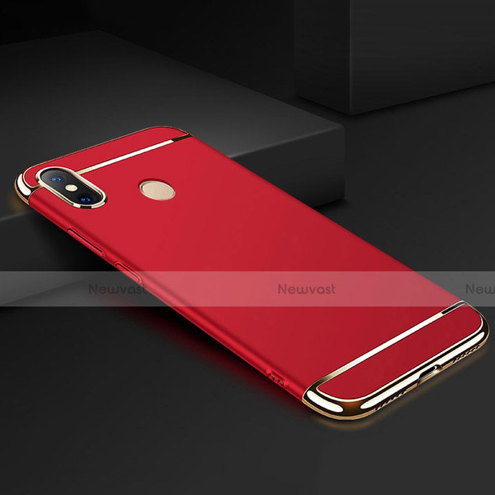 Luxury Metal Frame and Plastic Back Cover Case M01 for Xiaomi Mi Max 3 Red