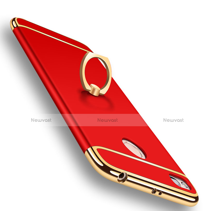 Luxury Metal Frame and Plastic Back Cover Case M01 for Xiaomi Redmi 4X Red