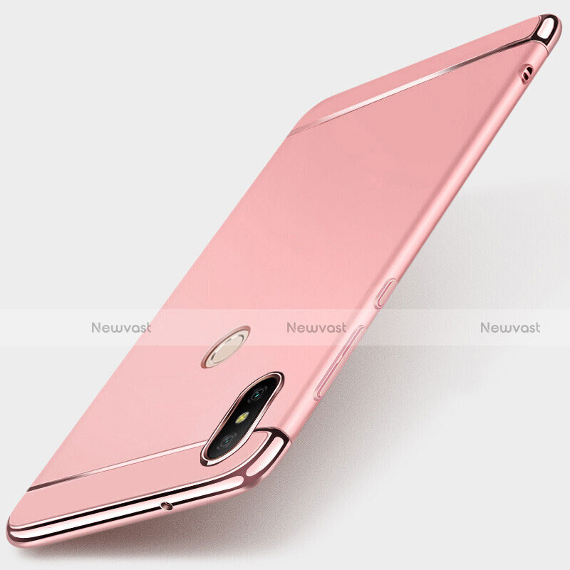 Luxury Metal Frame and Plastic Back Cover Case M01 for Xiaomi Redmi 6 Pro Rose Gold