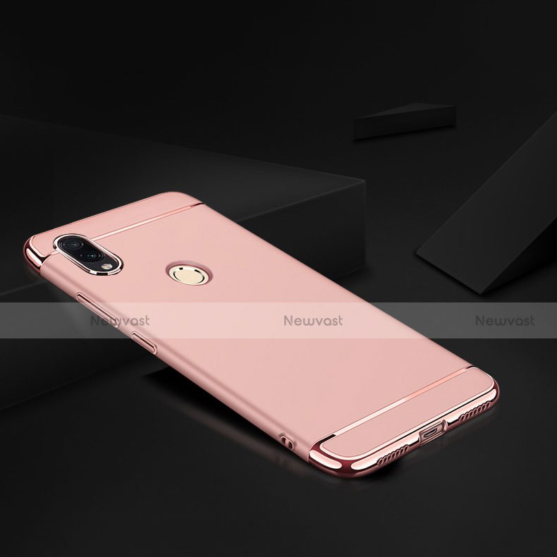 Luxury Metal Frame and Plastic Back Cover Case M01 for Xiaomi Redmi Note 7 Pro Rose Gold