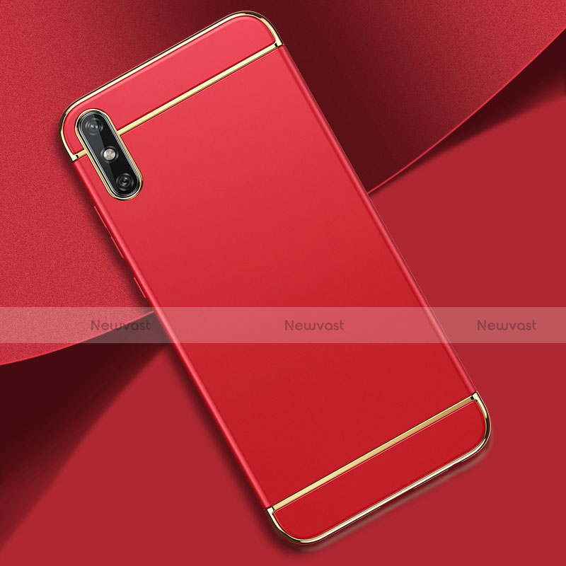 Luxury Metal Frame and Plastic Back Cover Case M02 for Huawei Enjoy 10e Red