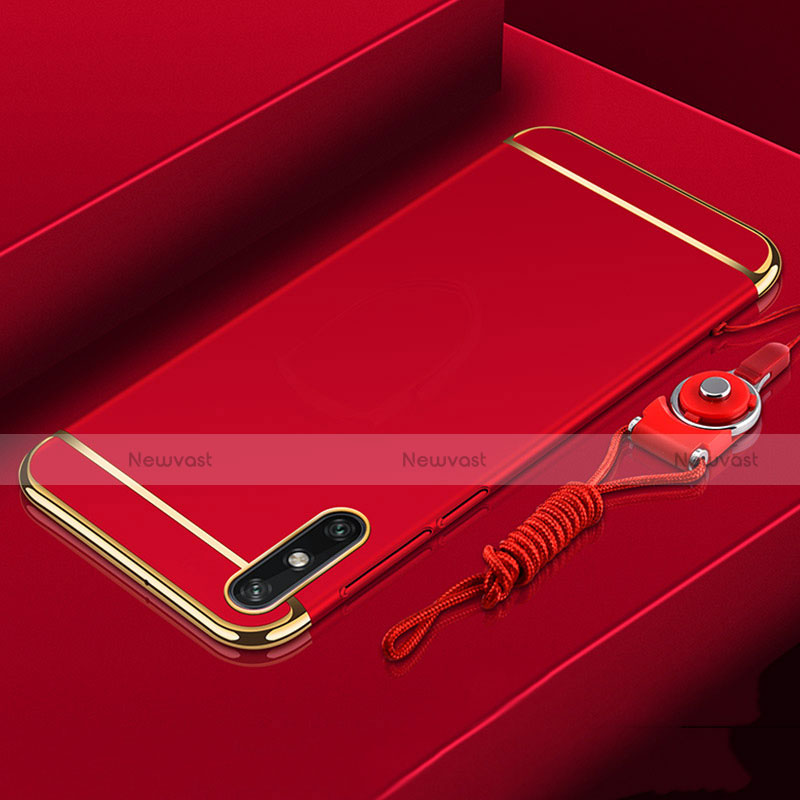 Luxury Metal Frame and Plastic Back Cover Case M03 for Huawei Enjoy 10e Red