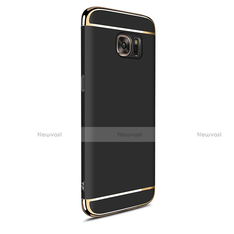 Luxury Metal Frame and Plastic Back Cover Case M05 for Samsung Galaxy S7 Edge G935F Black