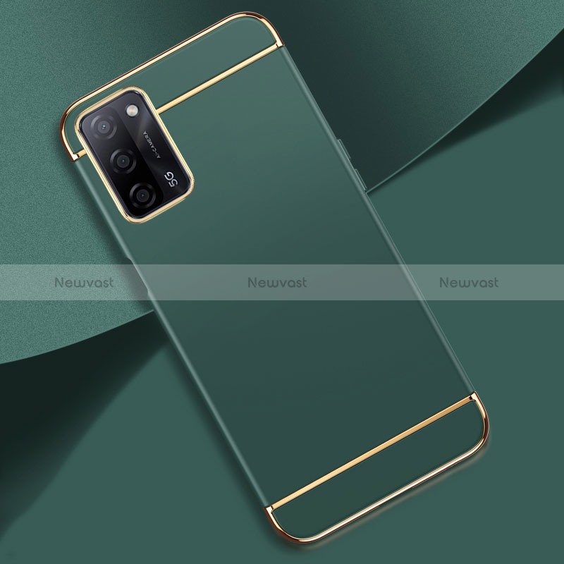 Luxury Metal Frame and Plastic Back Cover Case P02 for Oppo A53s 5G Midnight Green