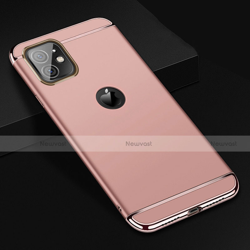 Luxury Metal Frame and Plastic Back Cover Case T01 for Apple iPhone 11 Rose Gold
