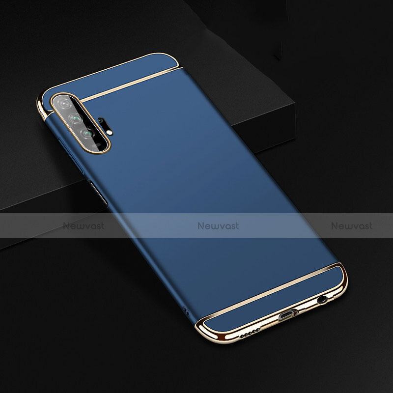 Luxury Metal Frame and Plastic Back Cover Case T01 for Huawei Honor 20 Pro Blue