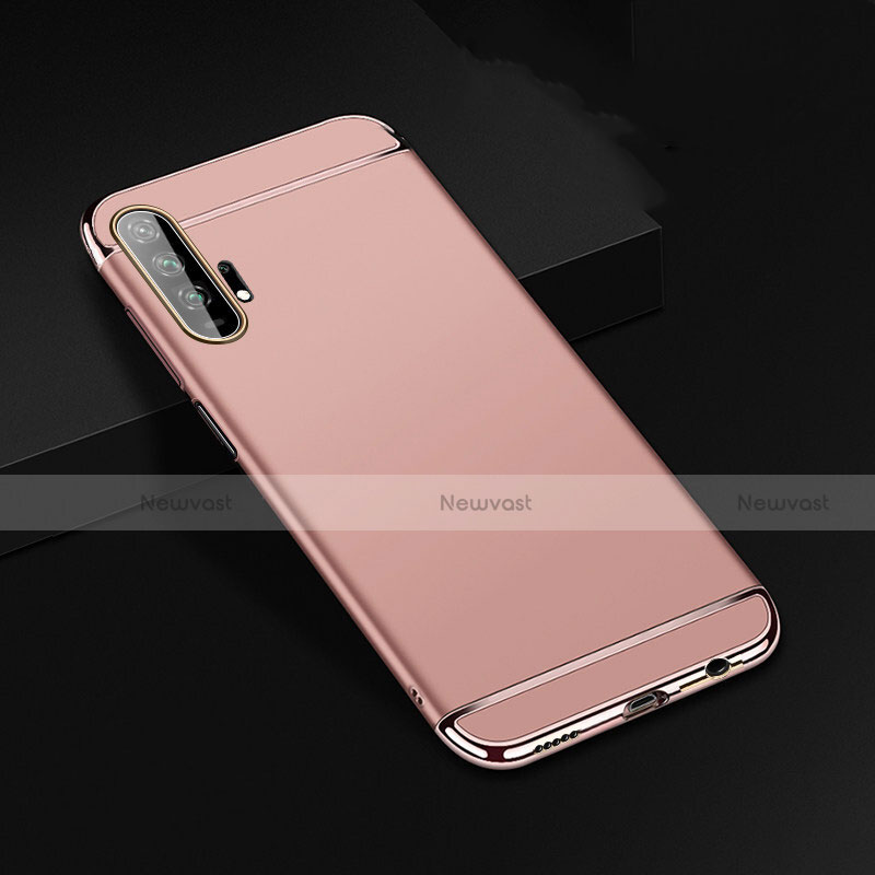 Luxury Metal Frame and Plastic Back Cover Case T01 for Huawei Honor 20 Pro Rose Gold