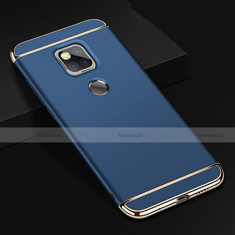 Luxury Metal Frame and Plastic Back Cover Case T01 for Huawei Mate 20 X 5G Blue