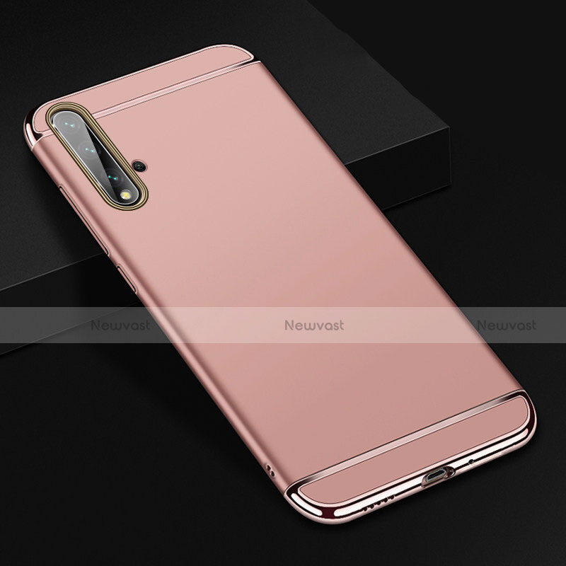 Luxury Metal Frame and Plastic Back Cover Case T01 for Huawei Nova 5 Pro Rose Gold