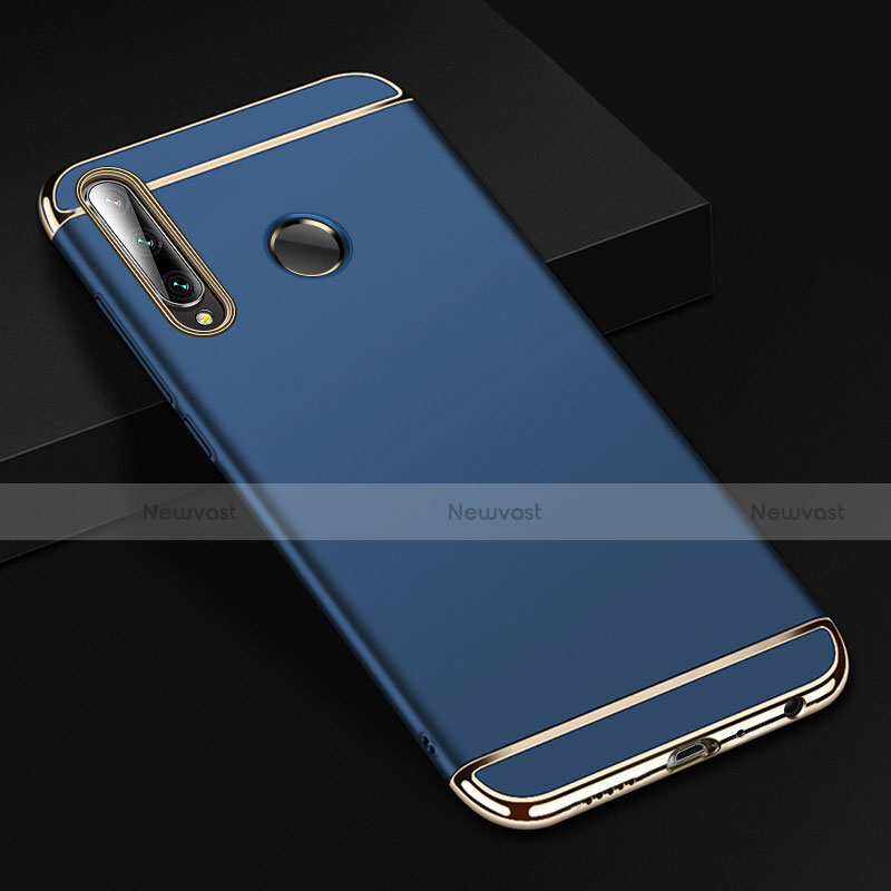 Luxury Metal Frame and Plastic Back Cover Case T01 for Huawei P Smart+ Plus (2019) Blue