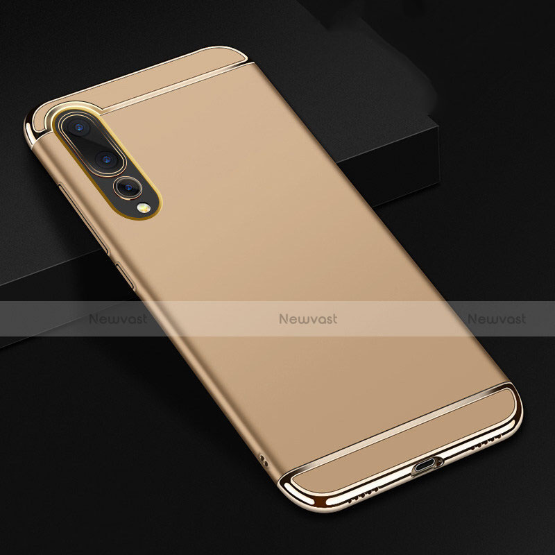 Luxury Metal Frame and Plastic Back Cover Case T01 for Huawei P20 Pro Gold